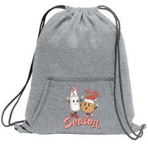 Tis The Season Christmas Santa Cookie Sweatshirt Cinch Pack Bag