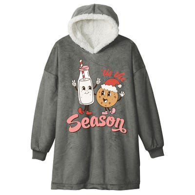 Tis The Season Christmas Santa Cookie Hooded Wearable Blanket