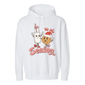 Tis The Season Christmas Santa Cookie Garment-Dyed Fleece Hoodie