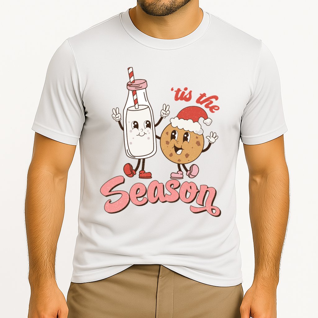 Tis The Season Christmas Santa Cookie Cooling Performance Crew T-Shirt