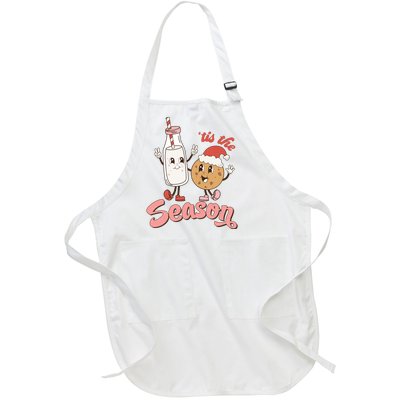 Tis The Season Christmas Santa Cookie Full-Length Apron With Pockets