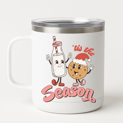 Tis The Season Christmas Santa Cookie 12 oz Stainless Steel Tumbler Cup