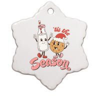 Tis The Season Christmas Santa Cookie Ceramic Star Ornament