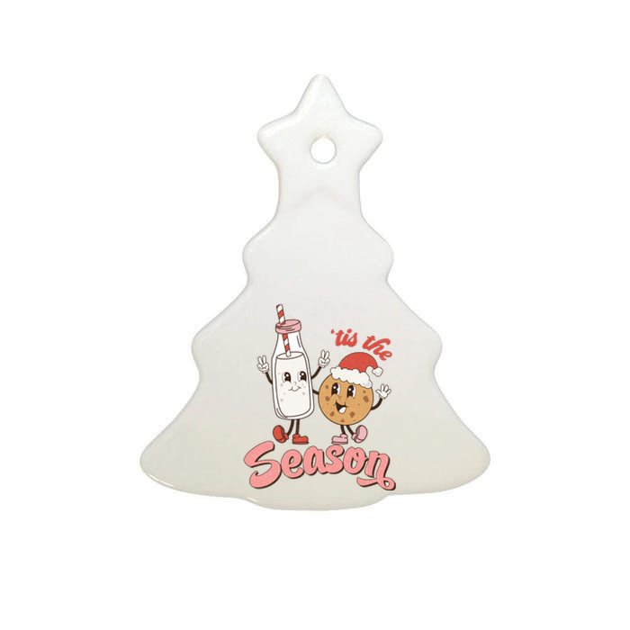 Tis The Season Christmas Santa Cookie Ceramic Tree Ornament