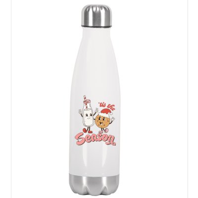 Tis The Season Christmas Santa Cookie Stainless Steel Insulated Water Bottle