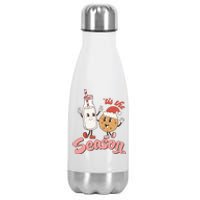 Tis The Season Christmas Santa Cookie Stainless Steel Insulated Water Bottle