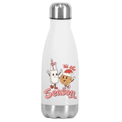 Tis The Season Christmas Santa Cookie Stainless Steel Insulated Water Bottle