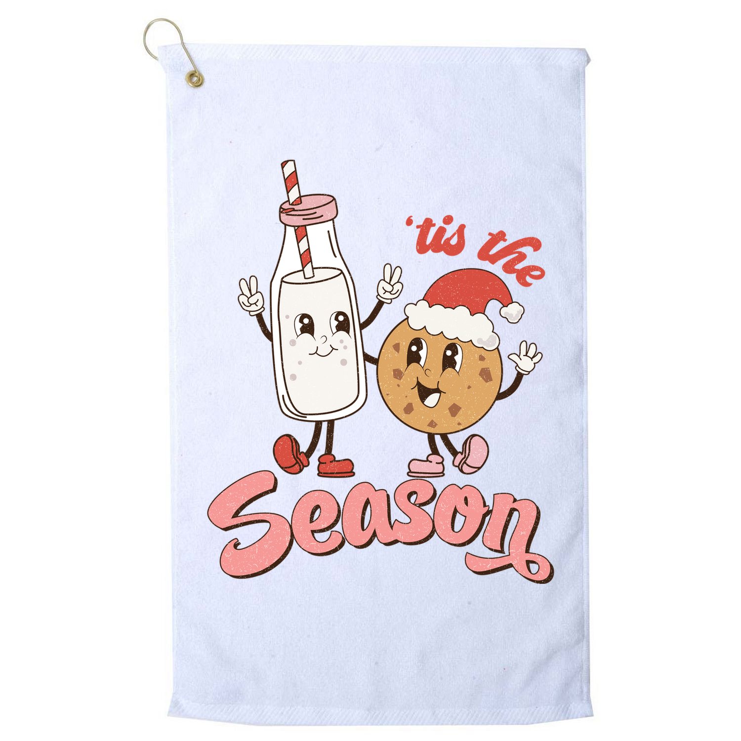 Tis The Season Christmas Santa Cookie Golf Towel