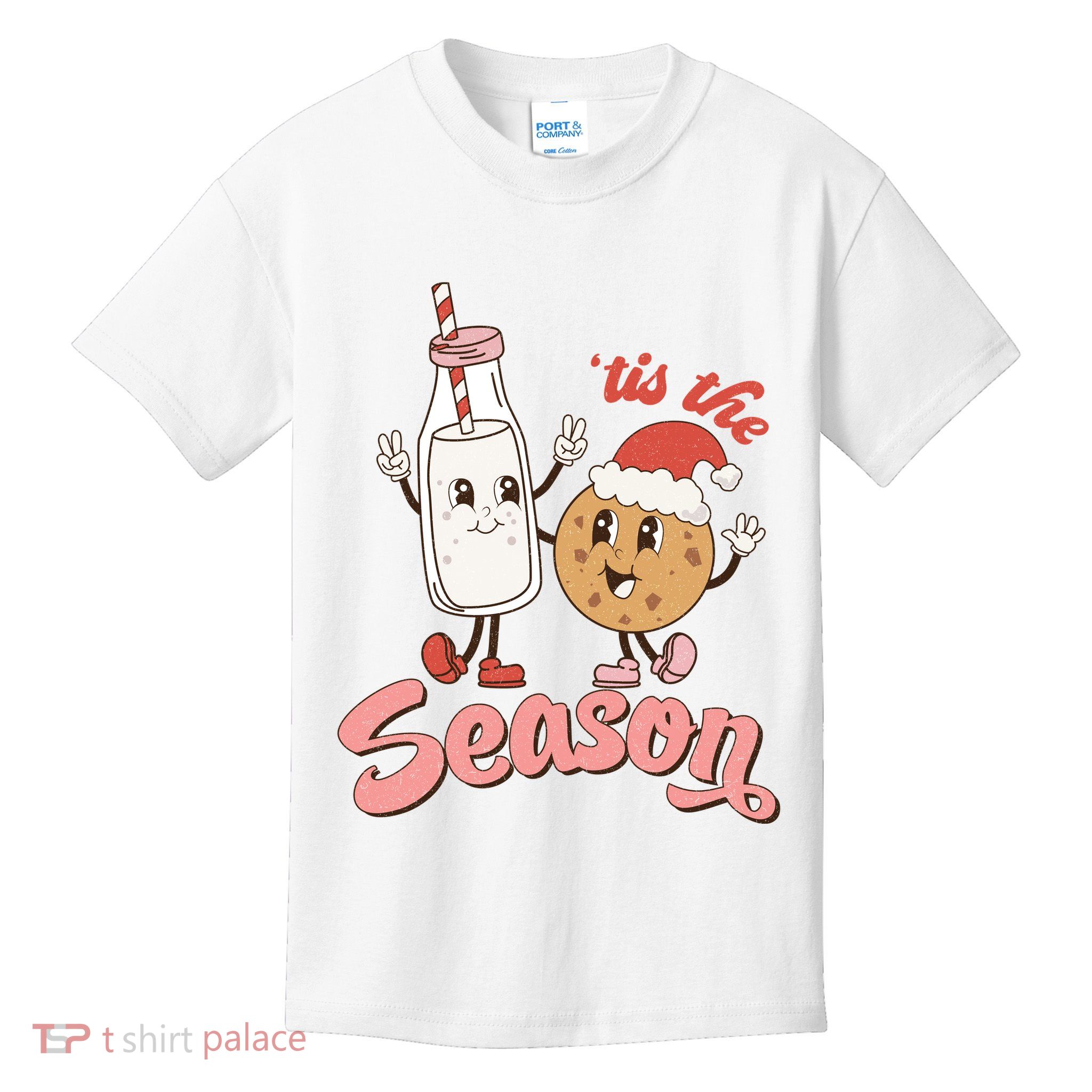 Tis The Season Christmas Santa Cookie Kids T-Shirt
