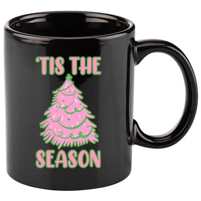 Tis The Season Pink Christmas Tree 11oz C Handle Ceramic Mug