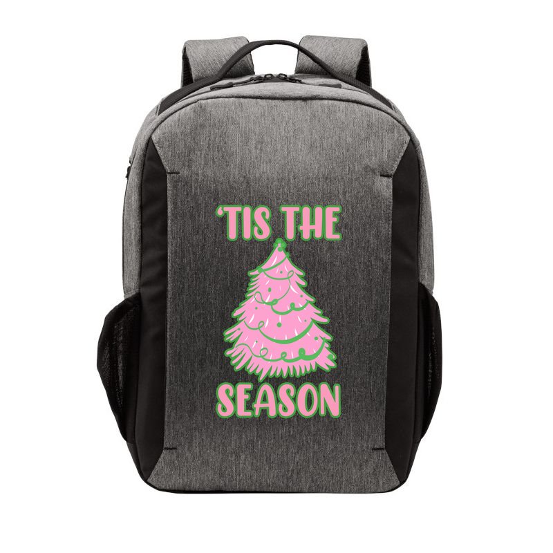 Tis The Season Pink Christmas Tree Vector Backpack