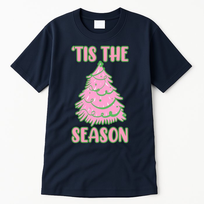 Tis The Season Pink Christmas Tree Tall T-Shirt