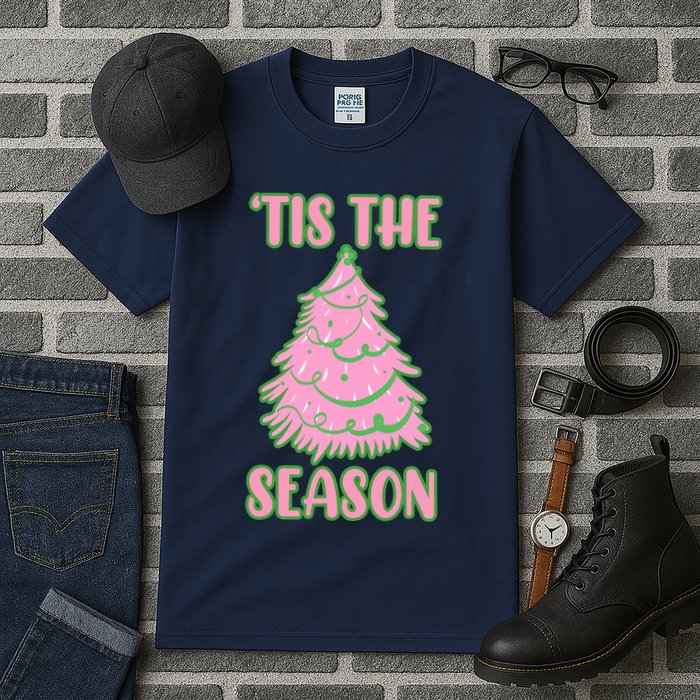 Tis The Season Pink Christmas Tree Tall T-Shirt