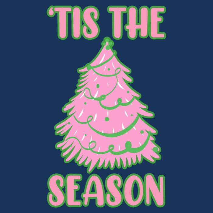 Tis The Season Pink Christmas Tree Tall T-Shirt