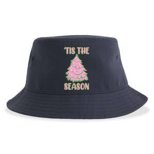 Tis The Season Pink Christmas Tree Sustainable Bucket Hat