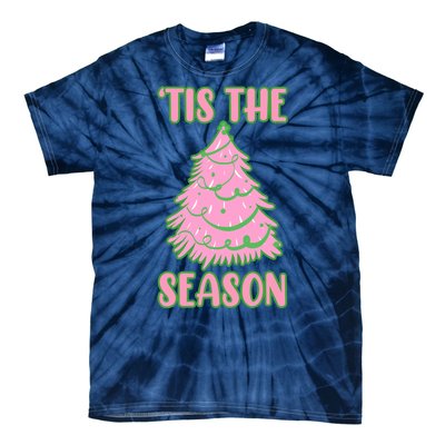 Tis The Season Pink Christmas Tree Tie-Dye T-Shirt