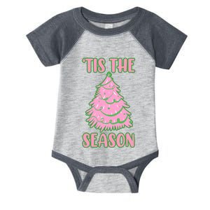 Tis The Season Pink Christmas Tree Infant Baby Jersey Bodysuit