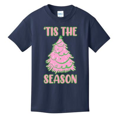 Tis The Season Pink Christmas Tree Kids T-Shirt