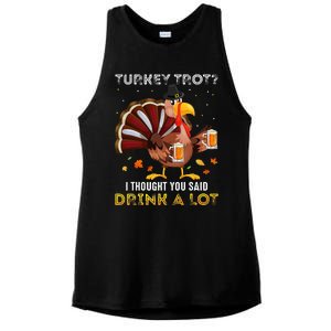 Turkey Trot Squad Running Drinking Matching Thanksgiving Ladies PosiCharge Tri-Blend Wicking Tank