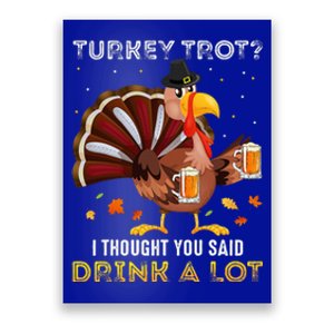 Turkey Trot Squad Running Drinking Matching Thanksgiving Poster