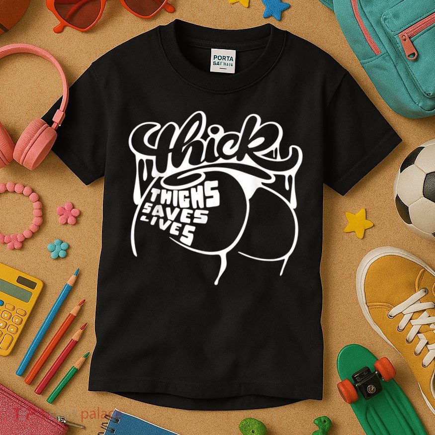 Thick Thighs Save Lives Tee Gym Workout Thick Thighs Kids T-Shirt