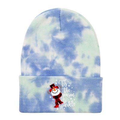 Tis The Season To Let Is Snow Cute Christmas Holiday Gift Tie Dye 12in Knit Beanie