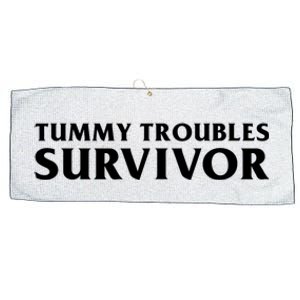 Tummy Troubles Survivor Funny Sarcastic Ibs Humor Statement Large Microfiber Waffle Golf Towel