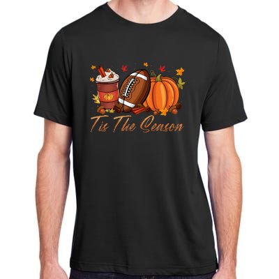 Tis The Season Football Pumpkin Spice Fall Thanksgiving Adult ChromaSoft Performance T-Shirt