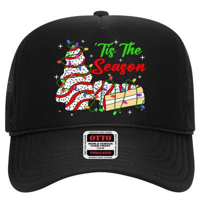 Tis' The Season Christmas  Funny Tree Cakes Debbie Xmas High Crown Mesh Back Trucker Hat