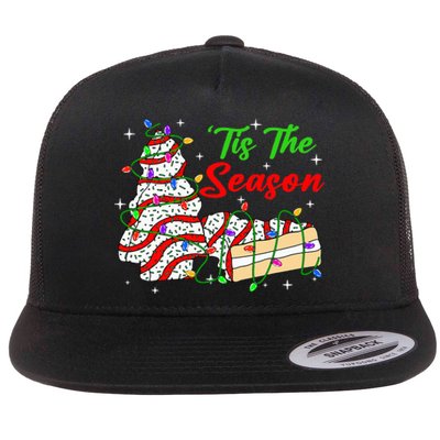 Tis' The Season Christmas  Funny Tree Cakes Debbie Xmas Flat Bill Trucker Hat