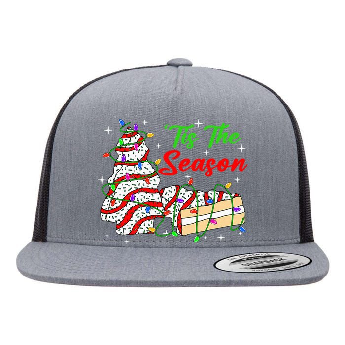 Tis' The Season Christmas  Funny Tree Cakes Debbie Xmas Flat Bill Trucker Hat