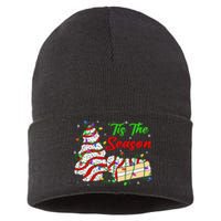 Tis' The Season Christmas  Funny Tree Cakes Debbie Xmas Sustainable Knit Beanie