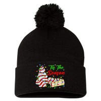 Tis' The Season Christmas  Funny Tree Cakes Debbie Xmas Pom Pom 12in Knit Beanie