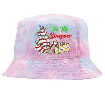 Tis' The Season Christmas  Funny Tree Cakes Debbie Xmas Tie-Dyed Bucket Hat