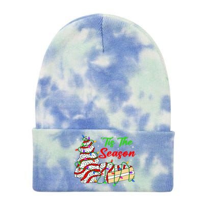 Tis' The Season Christmas  Funny Tree Cakes Debbie Xmas Tie Dye 12in Knit Beanie