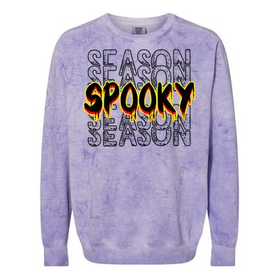 Tis The Season To Be Creepy Retro Halloween Spooky Season Gift Colorblast Crewneck Sweatshirt