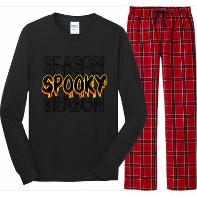 Tis The Season To Be Creepy Retro Halloween Spooky Season Gift Long Sleeve Pajama Set