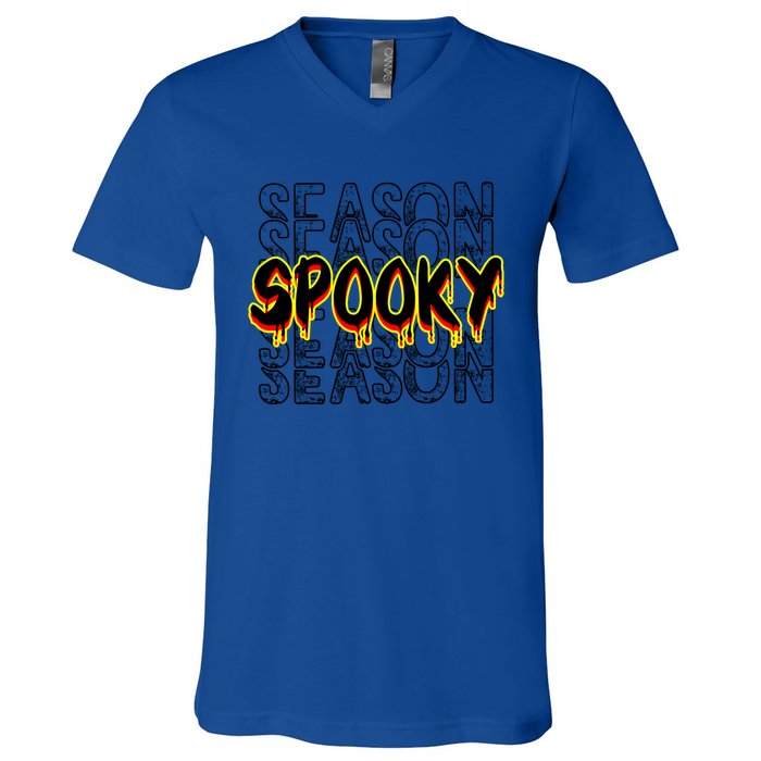 Tis The Season To Be Creepy Retro Halloween Spooky Season Gift V-Neck T-Shirt