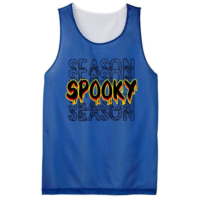 Tis The Season To Be Creepy Retro Halloween Spooky Season Gift Mesh Reversible Basketball Jersey Tank