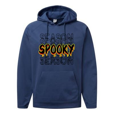 Tis The Season To Be Creepy Retro Halloween Spooky Season Gift Performance Fleece Hoodie