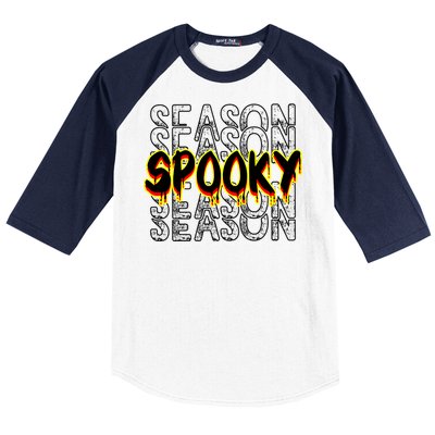 Tis The Season To Be Creepy Retro Halloween Spooky Season Gift Baseball Sleeve Shirt