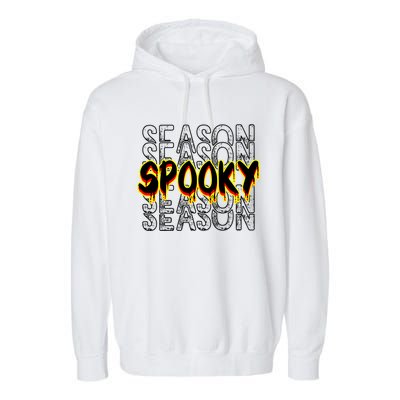 Tis The Season To Be Creepy Retro Halloween Spooky Season Gift Garment-Dyed Fleece Hoodie