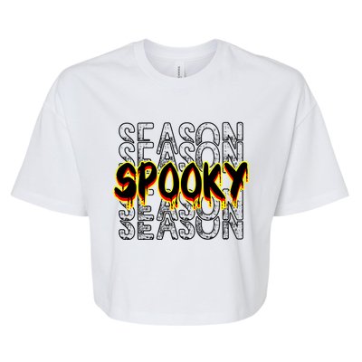 Tis The Season To Be Creepy Retro Halloween Spooky Season Gift Bella+Canvas Jersey Crop Tee