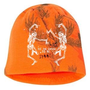 Tis The Season To Be Spooky Fall Halloween Dancing Skeleton Gift Kati - Camo Knit Beanie