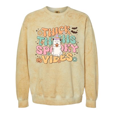 Thick Thighs Spooky Colorblast Crewneck Sweatshirt