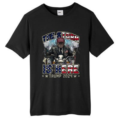 The Trump Storm Is Here Donald Trump 2024 Tall Fusion ChromaSoft Performance T-Shirt