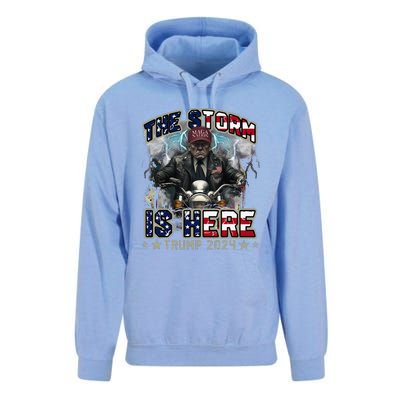 The Trump Storm Is Here Donald Trump 2024 Unisex Surf Hoodie