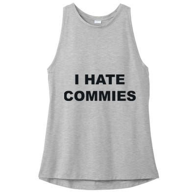 Top That Says Hate Commies Anti Commie Communism Sucks Ladies PosiCharge Tri-Blend Wicking Tank