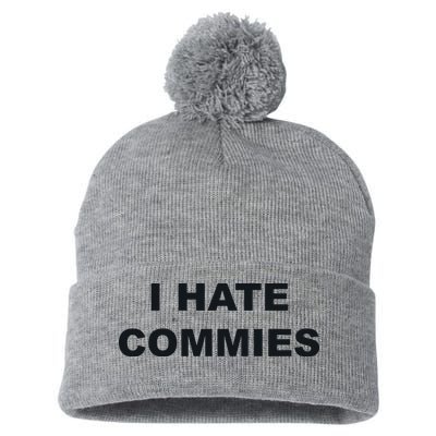 Top That Says Hate Commies Anti Commie Communism Sucks Pom Pom 12in Knit Beanie