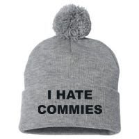 Top That Says Hate Commies Anti Commie Communism Sucks Pom Pom 12in Knit Beanie